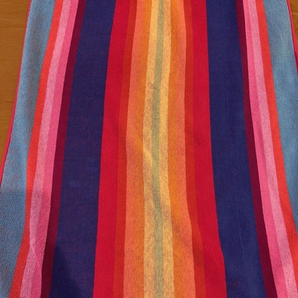 Vintage Rainbow Stripe Disney Beach Towel - Colourful Bath Towel Contemporary